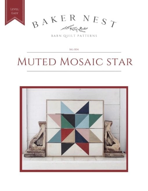 Muted Mosaic Star Barn Quilt Pattern