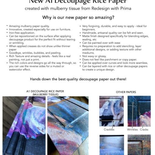 Peaceful Redesign A1 Decoupage Rice Paper (Mulberry Tissue Paper)