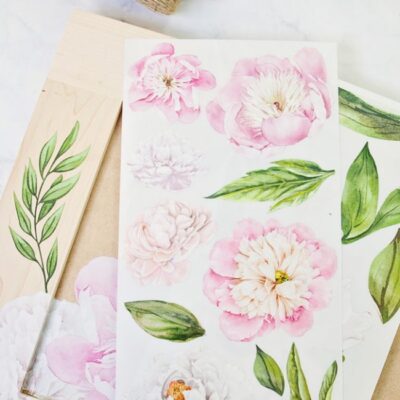 Morning Peonies Decor Transfer Redesign with Prima