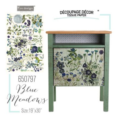 Blue Meadows Decoupage Decor Tissue Paper Redesign with Prima