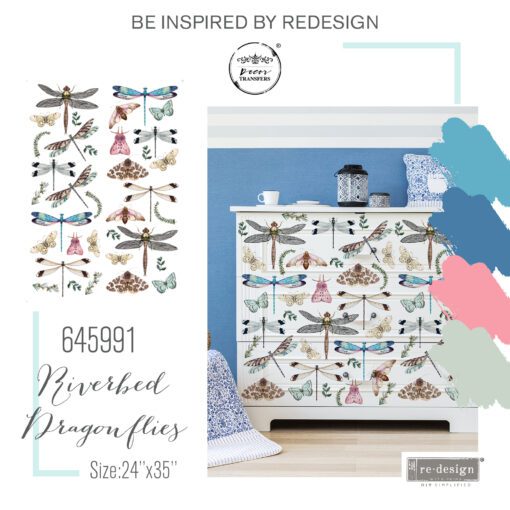 Riverbed Dragonflies Decor Transfer Redesign by Prima