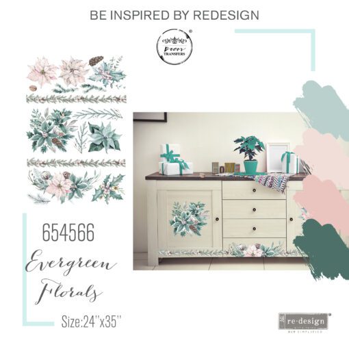 Evergreen Florals Decor Transfer Redesign by Prima