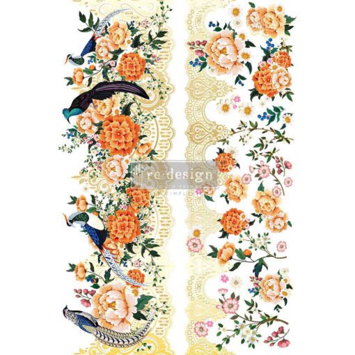 CECE PHEASANTS & PEONIES Decor Transfer Redesign by Prima