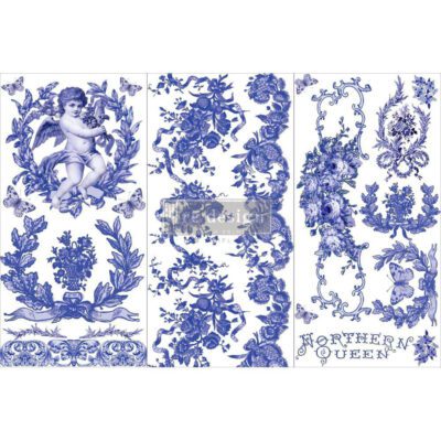 French Blue small decor transfer redesign with prima