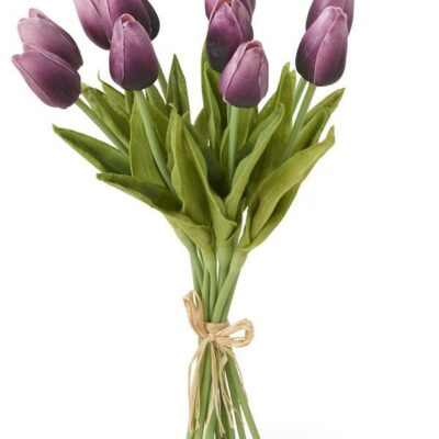 purple real touch tulips