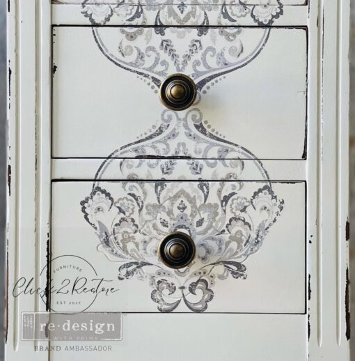 antique damask redesign with prima transfer