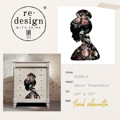 Floral Silhouette Decor Transfer Redesign by Prima