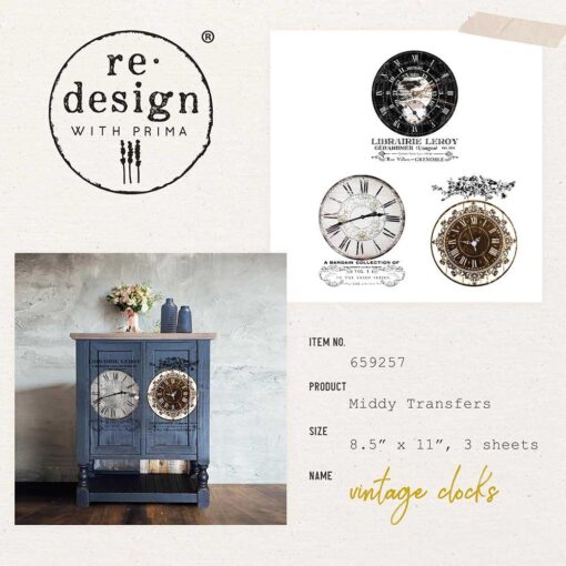 vintage clocks middy transfer redesign with prima