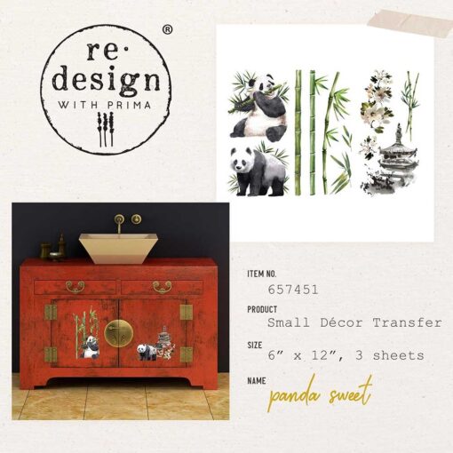 Panda Sweet Small Decor Transfer by Redesign with Prima