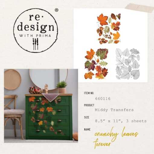 Crunchy Leaves Forever Redesign with Prima Transfer
