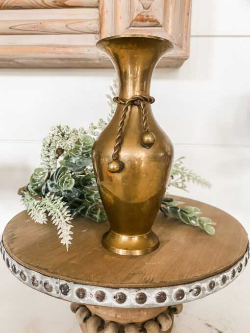 Vintage Brass Rope Vase Home Décor Great for Staging
