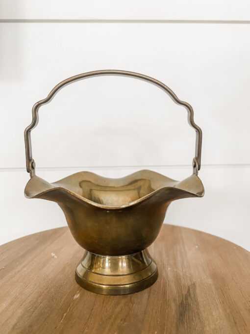 Vintage Brass Basket Home Décor Great for Staging