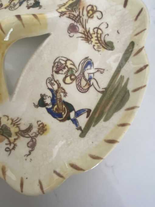 Vintage 3 Section Platter With Dancers & Musicians Decorative Home Décor