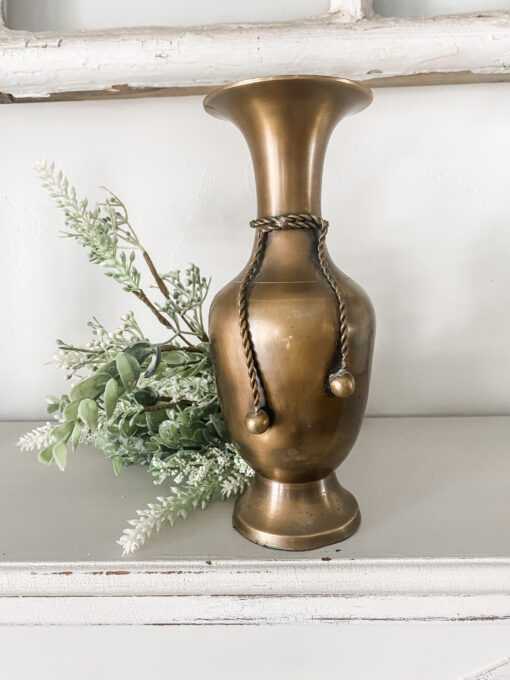 vintage brass rope vase