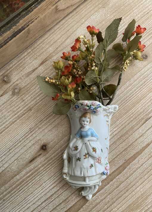 Vintage Porcelain Victorian Lady Wall Pocket