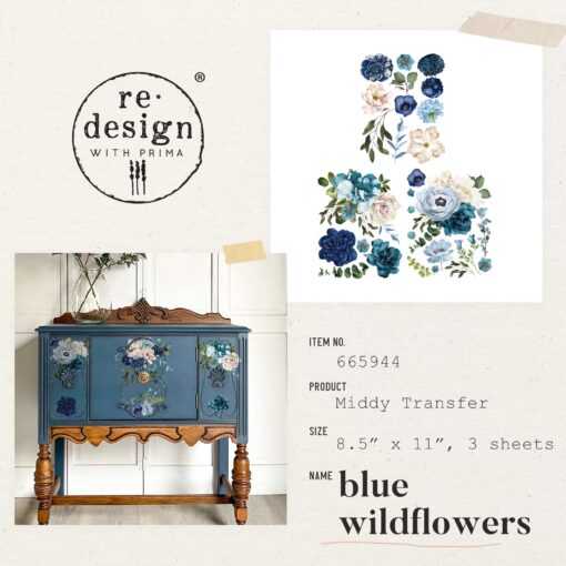 blue wildflowers middy transfer