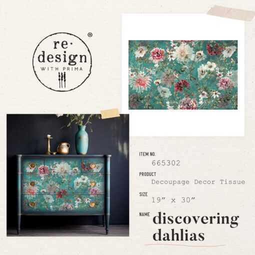 discovering dahlias decor tissue paper redesign with prima