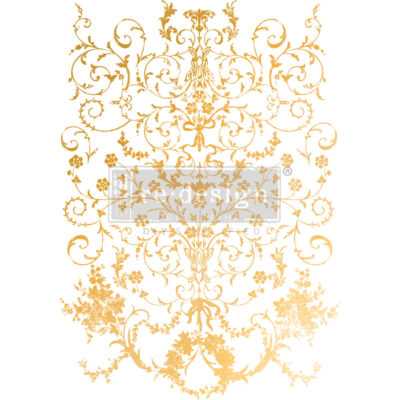 Manor Swirls Gold Foil Kacha Redesign with Prima Transfer
