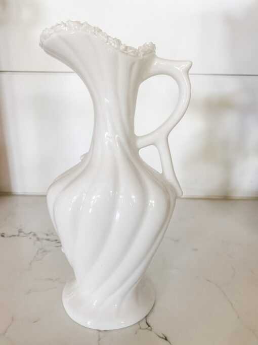 Vintage Ardalt Japan Lenwile Porcelain Verithin Pitcher or Vase with Floral Design